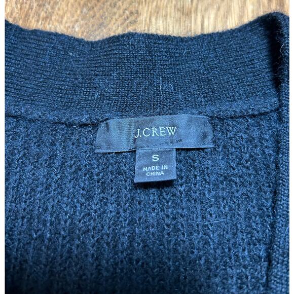 J. Crew Alpaca Blend Black Cardigan V Neck Sweater Sz S Premium Black Label Soft - Picture 2 of 9